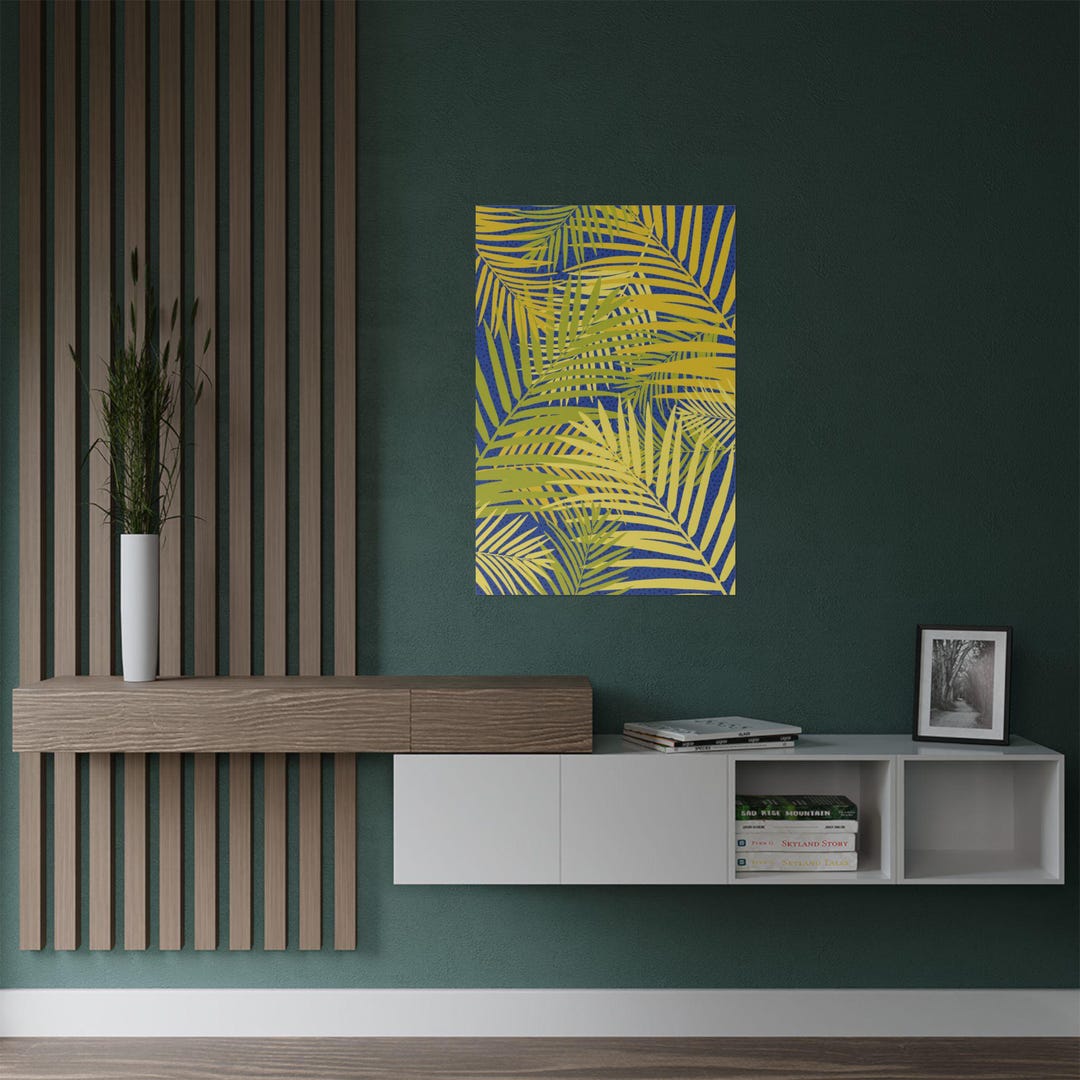 Botanical Palm Leaf Satin Poster Print, Tropical Wall Art - Etsy