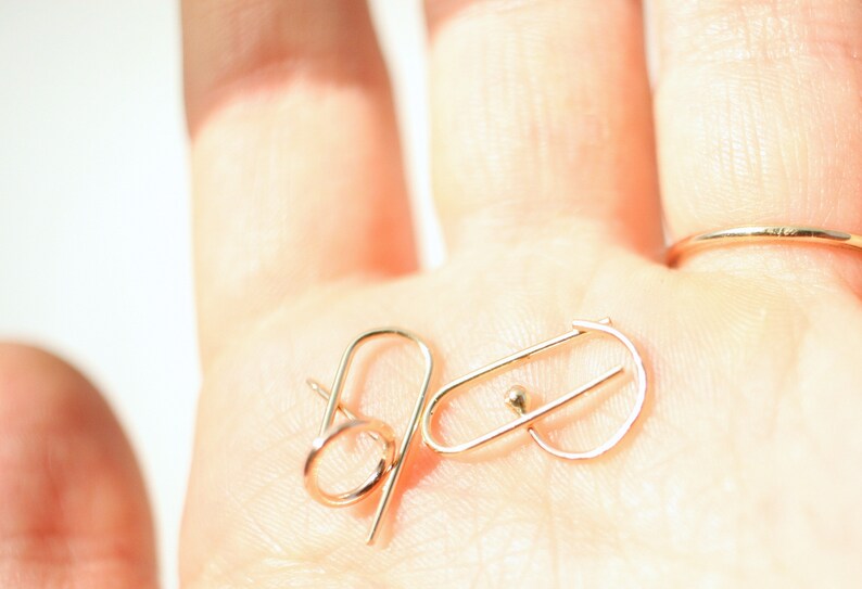 or sterling silver gold fill minimal mismatch mix match earrings in solid gold