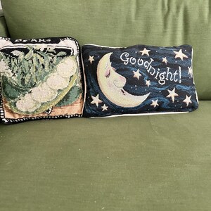 Choice of Throw Pillow: Celestial/Bed Bug 2-Sided OR Imperial Elegance Beans Wool Needlepoint