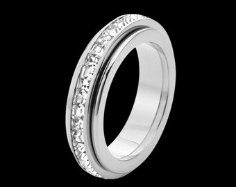 Sterling Silver Anxiety Ring, Minimal Ring, Fidget band, Minimal Meditation Spinner Rings, Gift for her, Christmas Gift, Bridesmaid Gift