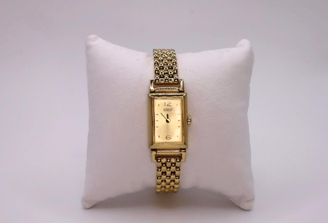 Coach Gold-tone Rectangular Watch - Etsy