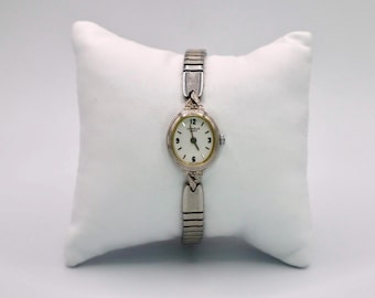 CARAVELLE by BULOVA Womens Two Tone‎ Watch, Stretch Band, White Dial w/ Date New CARAVELLE by BULOVA Womens Two Tone Watch, Stretch Band  main image 4