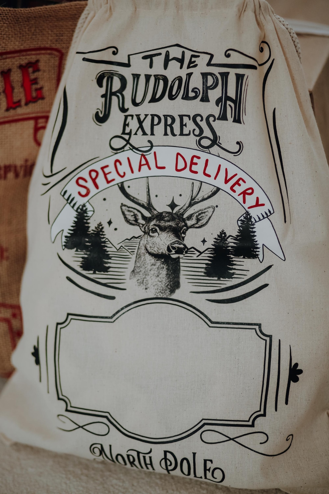 Personalized Rudolph Express Christmas Sack | Reindeer Santa Bag ...