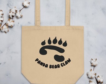 Panda Bear Claw Print Eco Cotton Cartoon Tote Bag Panda Gift
