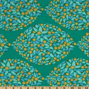 WIDE LAMINATED cotton fabric Minds Eye Aqua sold continuous by the half yard BPA free, Food Safe fabric image 2
