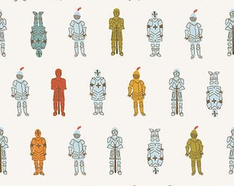 Lancelot Knights Cream * - LAMINATED Cotton Fabric - Riley Blake