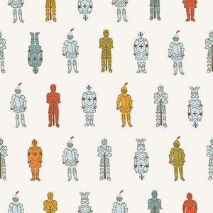 Lancelot Knights Cream * - LAMINATED Cotton Fabric - Riley Blake