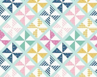 Pinwheels * - LAMINATED Cotton Fabric - Riley Blake