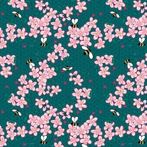 Mint For You Floral Teal * - LAMINATED Cotton Fabric - Riley Blake