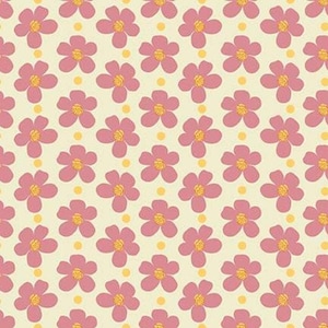 Fiori di marmellata di fragole in crema - Tessuto di cotone laminato - Riley Blake