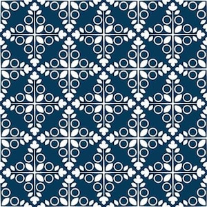 Garden Party Trellis Navy * - LAMINATED Cotton Fabric - Riley Blake