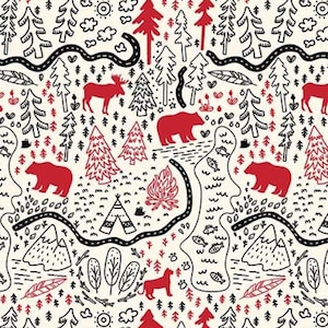 Carte Wild at Heart crème - Tissu en coton LAMINÉ - Riley Blake