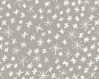Nice Ice Baby Snowflakes Gray * - LAMINATED Cotton Fabric - Riley Blake