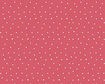 Sew Much Fun Dots Tea Rose * - LAMINATED Cotton Fabric - Riley Blake