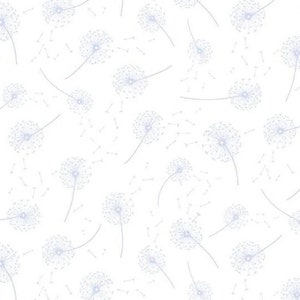 On the Wind Seeds White - LAMINATED Cotton Fabric - Riley Blake