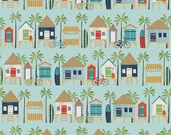 Offshore 2 Off Shore Huts * LAMINATED Cotton Fabric - Riley Blake