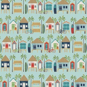 Offshore 2 Off Shore Huts * LAMINATED Cotton Fabric - Riley Blake