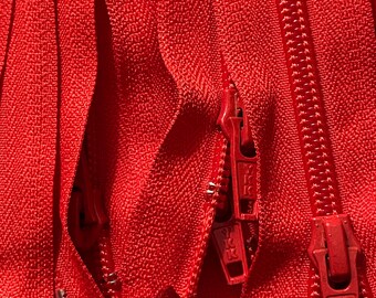 ＹＫＫ　2点購入 YKKジッパー レッド #819、6インチ、7インチ、8インチのジッパー付き