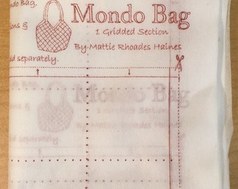 Mondo Bag Fusible Interfacing - Printed iron-on grid, Enough for 1 bag, Scrap buster, Makes great laminated bags