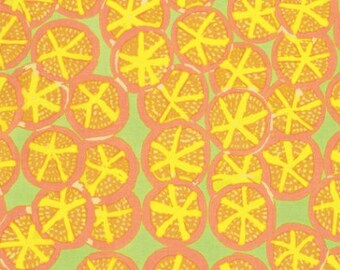 WIDE LAMINATED cotton fabric * - St Clements Lime Yellow (sold continuous by the half yard) BPA Free fabric