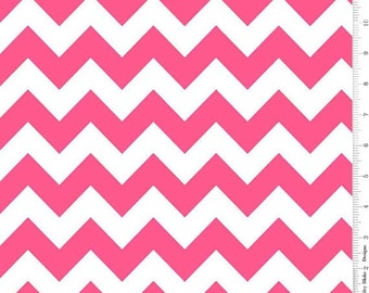 20 x 20 LAMINATED cotton fabric - Neon Pink Chevron Food Safe, BPA free