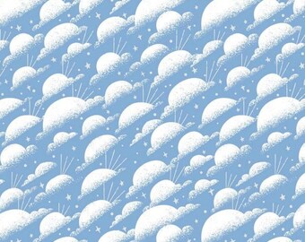 Dorothy's Journey Skies Sparkle Blue * - LAMINATED Cotton Fabric - Riley Blake