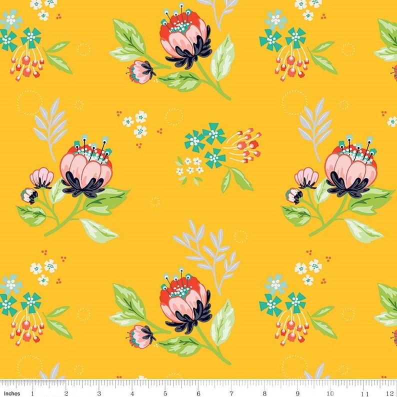 LAMINATED cotton fabric Jubilee mustard yellow sold continuous by the half yard Food Safe, BPA free image 1