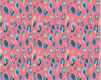 Kindness, Always Leopard Coral * LAMINATED Cotton Fabric - Riley Blake