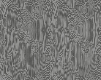 My Heritage Faux Bois Wood Grain Gray * - Tela de algodón laminada - Riley Blake