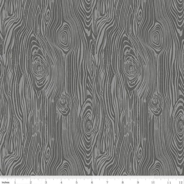 My Heritage Faux Bois Wood Grain Gray * - LAMINATED Cotton Fabric - Riley Blake