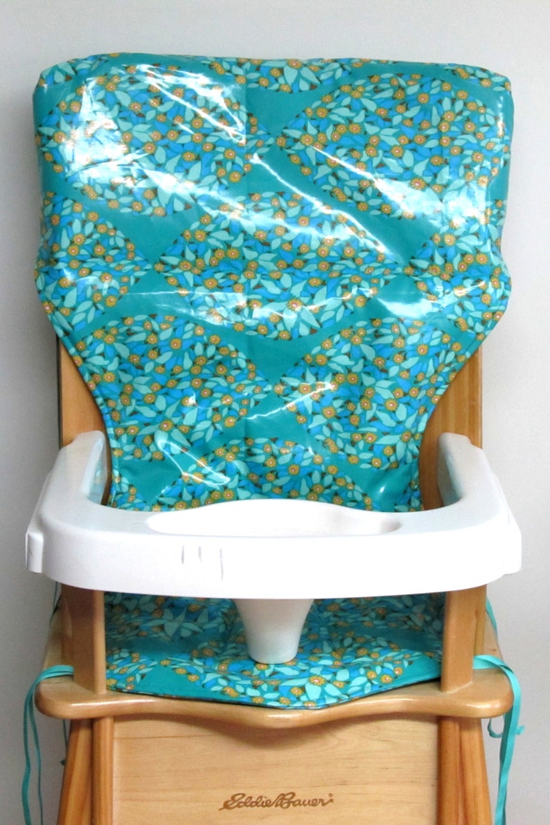 WIDE LAMINATED cotton fabric Minds Eye Aqua sold continuous by the half yard BPA free, Food Safe fabric image 3