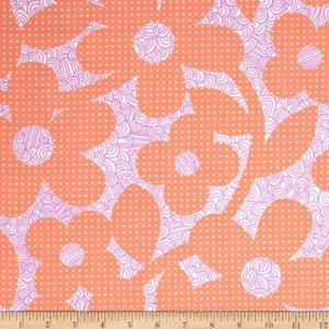 Dots and Loops Peach - Wide Width - LAMINATED Cotton Fabric - Free Spirit Westminster