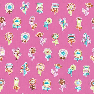 Flowerpop Pink Watermelon Floral * - Wide Width - LAMINATED Cotton Fabric - Free Spirit