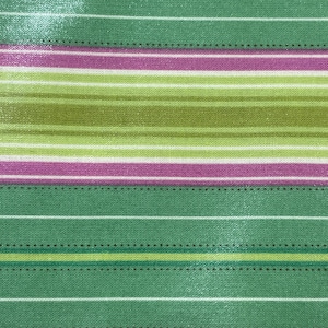 Free Spirit Green Stripe - Wide Width * - LAMINATED Cotton Fabric - Westminster