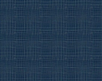 Love You S'more Weave Navy * - LAMINATED Cotton Fabric - Riley Blake