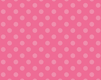 Sending Love Dots Pink * - Tissu en coton LAMINÉ - Riley Blake