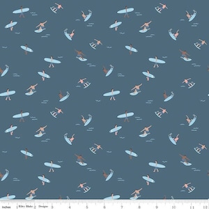Riptide Surfer Cadet * - LAMINATED Cotton Fabric - Riley Blake