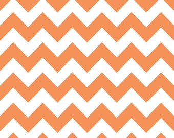 LAMINATED cotton fabric - Orange chevron (sold continuous by the half yard) Food Safe Fabric, BPA free