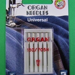 Sewing machine needles - Organ Universal needles 80/12 130/705H, pack of 5