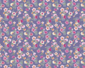 Lucy June Stems Plum - LAMINATED Cotton Fabric - Riley Blake