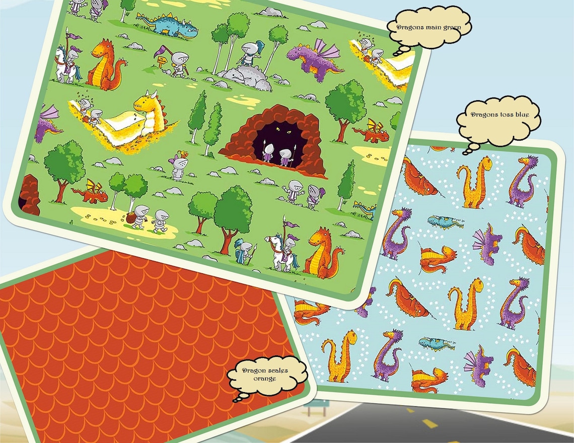 20 X 20 LAMINATED Cotton Fabric Dragon Den Green BPA Free Etsy