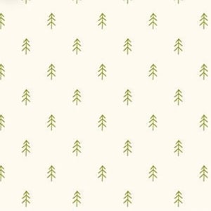 Glamp Camp Simple Trees Cream * - LAMINATED Cotton Fabric - Riley Blake