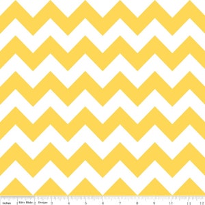 Chevron Yellow - LAMINATED Cotton Fabric - Riley Blake