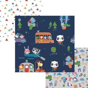 LAMINATED cotton fabric - Let's Play Alphabet on gray (sold continuous by the half yard) Food Safe Fabric, BPA free LICENSED by Fisher Price