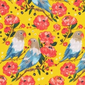 Love Birds - matte Wide Width * - LAMINATED Cotton Fabric - Cloud 9 Fabrics