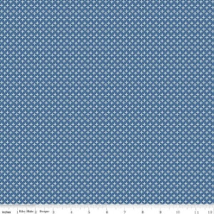 Calico Daisy Denim blue * - Plant a Seed LAMINATED Cotton Fabric - Riley Blake