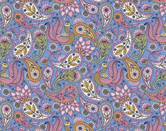 Paisley Mix - Wide Width * - LAMINATED Cotton Fabric - Robert Kaufman