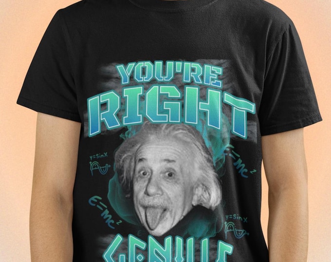 Funny Einstein Meme Shirt, Viral Graphic Tee Smart Humor Top, Retro 90s Streetwear Gift, Unisex Y2K Dank Meme Grunge Aesthetic clothing