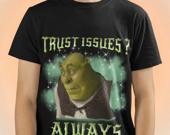 Funny Shrek Meme Shirt, Vintage 90s Bootleg Tee, Dank Meme Retro T-Shirt, Odd Core Silly Shirt, Weird Humor Gift for Meme Lovers