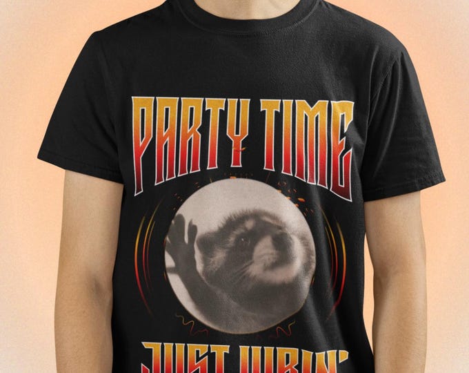 Funny Dancing Raccoon Meme Shirt - Retro 90s Y2K Graphic Tee
